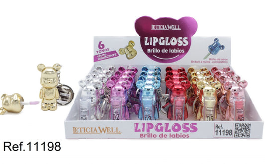 Teddy Bear Lip Gloss with Keychain - Leticia Well