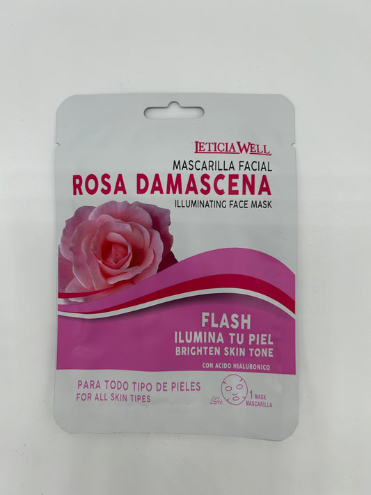 Mascarilla facial de rosa damascena